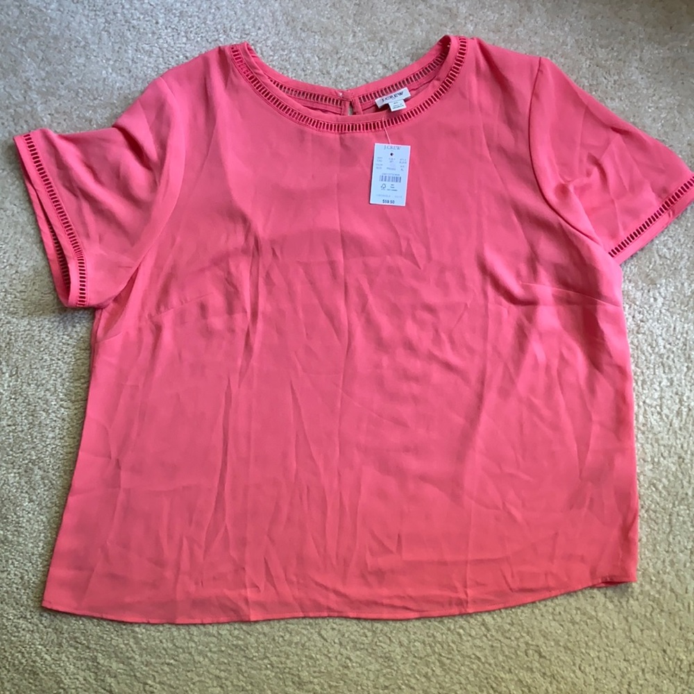 JCrew Blouse with Neckline & Sleeve Detail New! XL